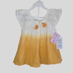 Tommy Bahama Kids Peasant Top Shorts Set Girls Size 5T Yellow White Boho NWT